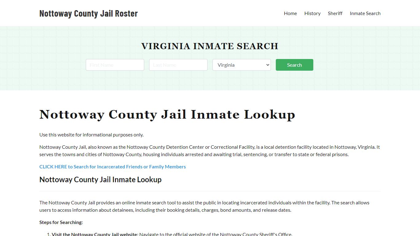 Nottoway County Jail Roster Lookup, VA, Inmate Search