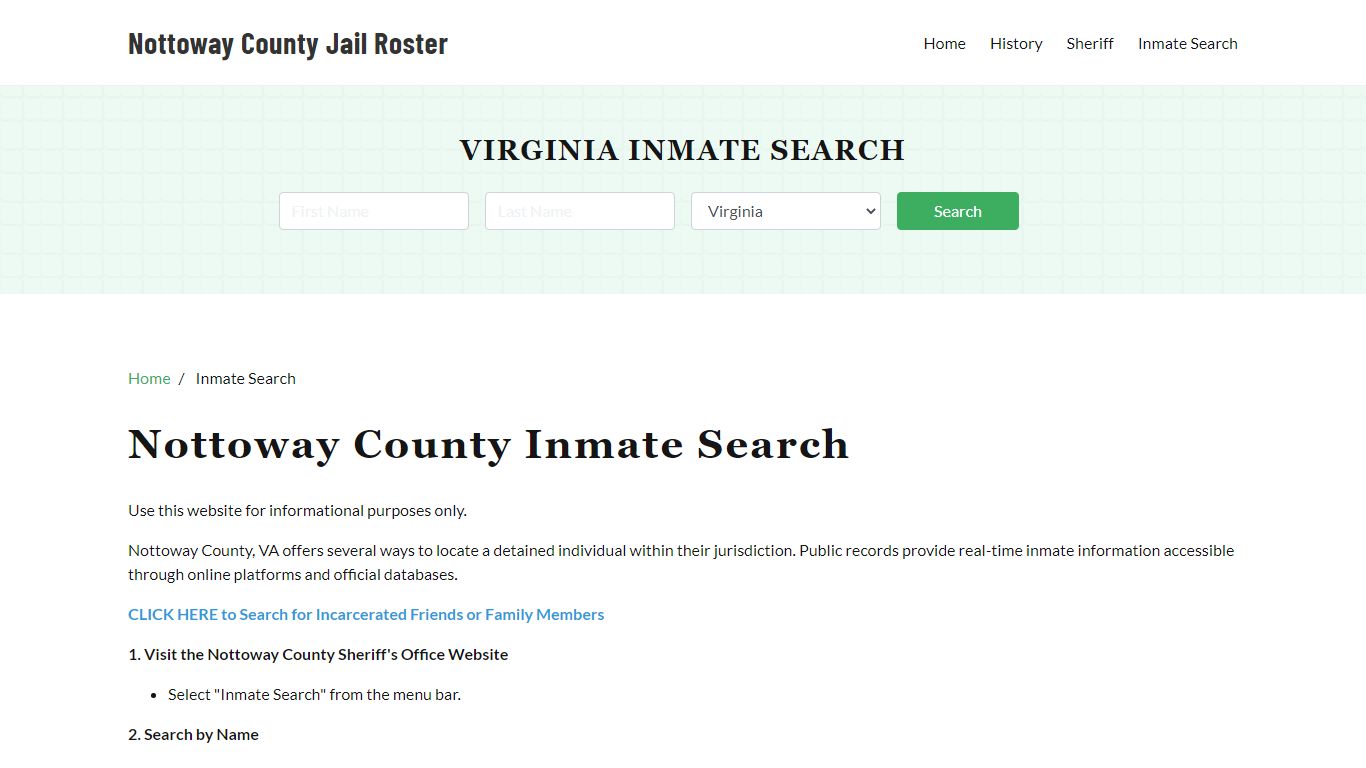 Nottoway County, VA Detainee Lookup