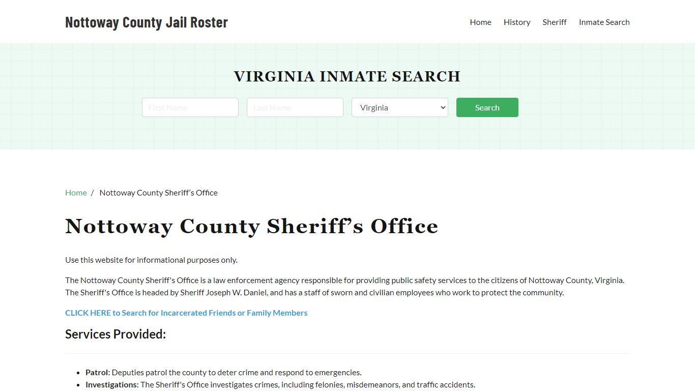 Nottoway County Sheriff Office, VA, Arrest Warrants Search