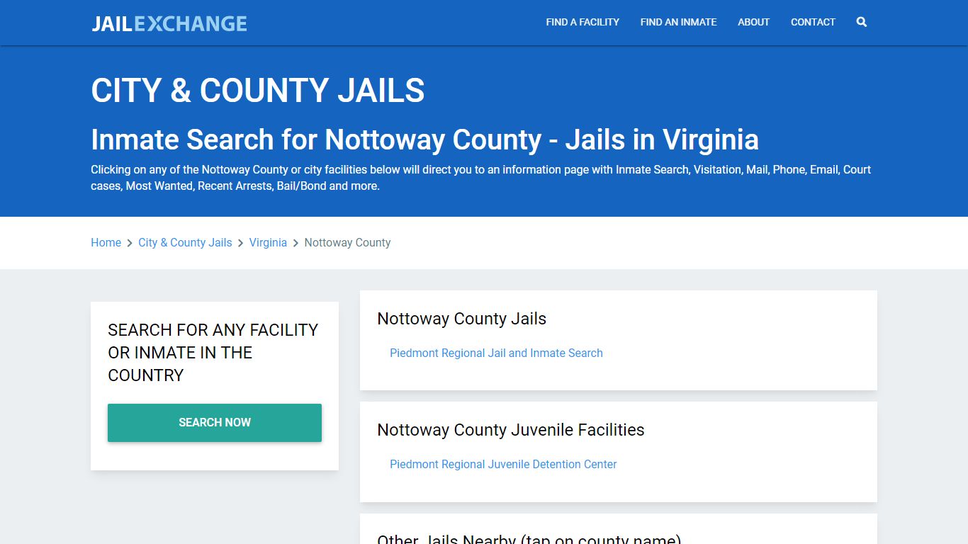 Inmate Search for Nottoway County | Jails in Virginia - Jail Exchange